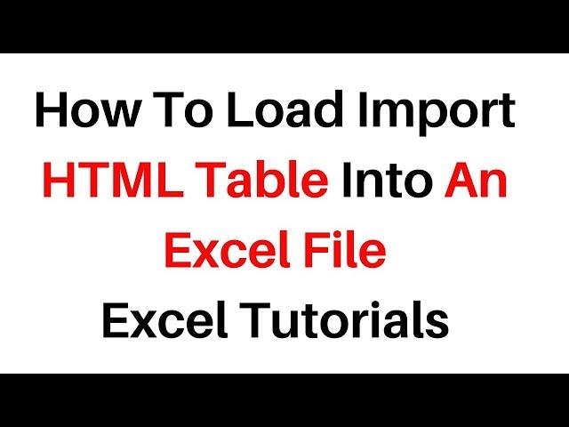 Import HTML Table To Excel Sheet (.xlsx) | Convert Table To Sheet