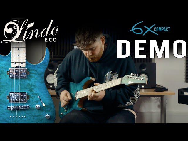 Lindo 6X Compact Bamboo Quilted Maple Electric Guitar Playthrough and Demo