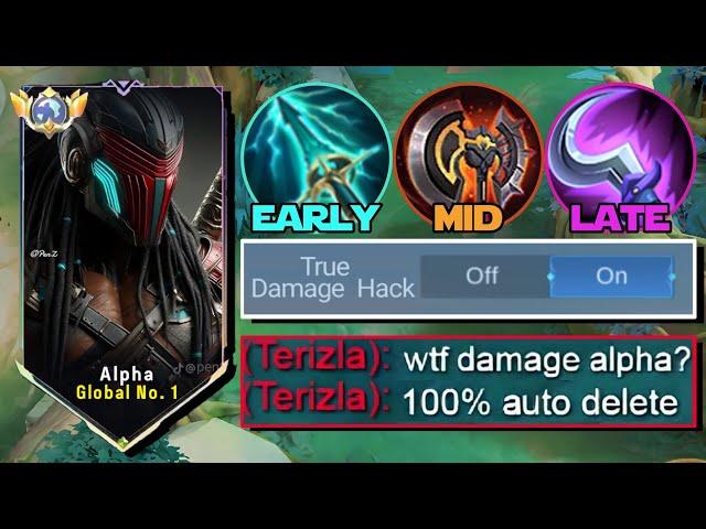 WTF DAMAGE!! ALPHA TRUE DAMAGE ONE-SHOT BUILD TANKY BUT DEADLY (damage hack build must try)