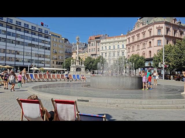 Summer walk in Brno, Czech Republic - just walking, no talking. 4K 60fps