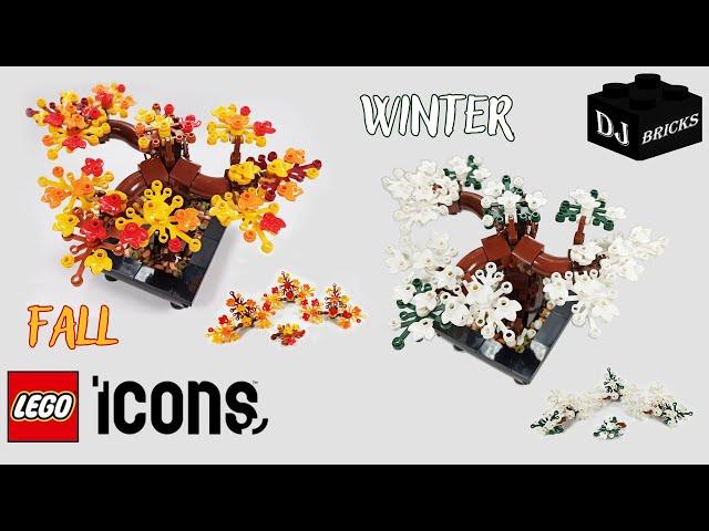 LEGO Icons 10281 BONSAI TREE FALL and WINTER MOC Speed Build & Visual Review