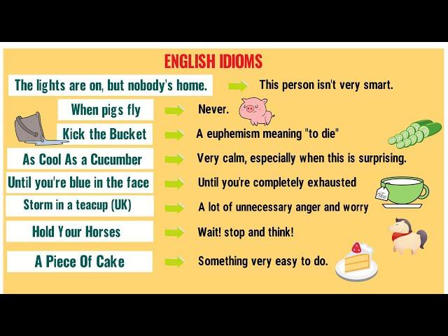 IDIOMS: Top 20 Funny Idioms for Kids with Their Meanings!