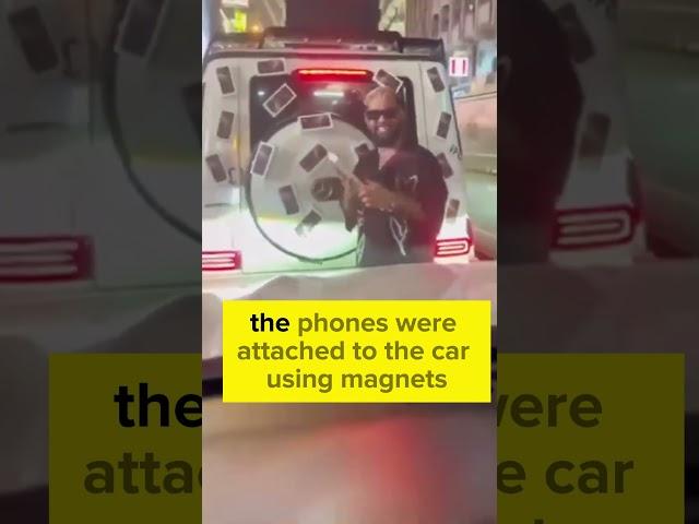 A millionaire in Dubai covered his car with iPhone 16 Pro Max devices