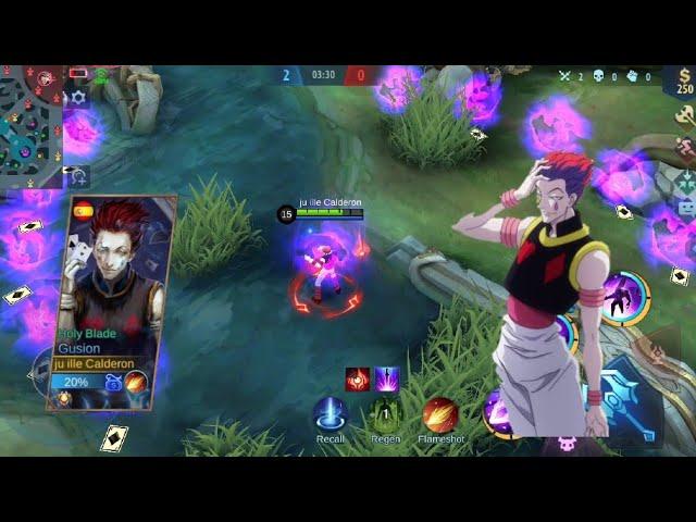 GUSION SKIN SCRIPT AS HISOKA BY ENUJ ANIM||NO BANNED||MLBB