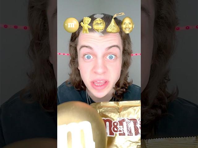 Giant gold m and m #food #mukbang #eating #emoji #butifyoucloseyoureyes #wyes #eatugly #snapoutofit