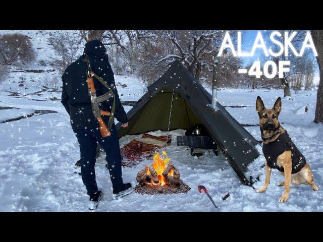 EXTREME COLD Stranded! Heavy Snow Fall -40° Solo Winter Camping 4 Days | Snowstorm HOT TENT