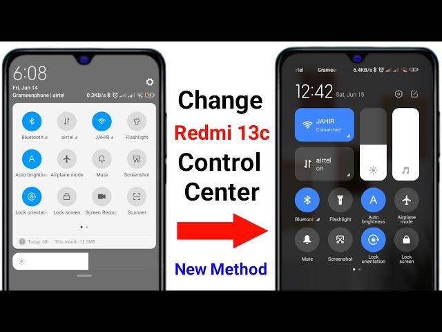 Redmi 13c Control Center Settings | Change Control Center On Redmi 13C | HyperOS Control Center