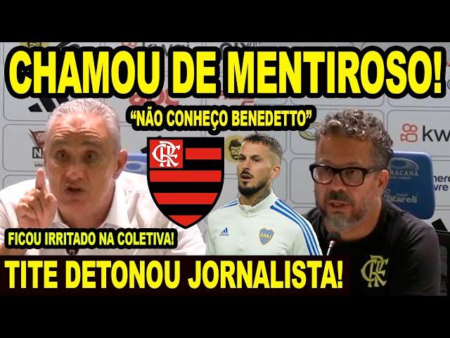 TITE CHAMOU JORNALISTA DE MENTIROSO E DETONOU GERAL! "NÃO CONHEÇO BENEDETTO" FICOU IRRITADO COLETIVA