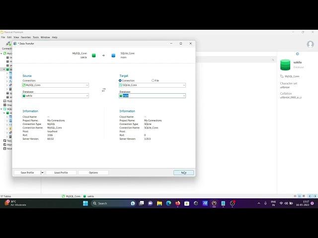 How to export MySQL database into SQLite