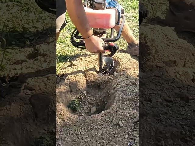 FASTEST WAY TO DIG A TRENCH in rocky soil - Crafty Lab Homestead Spiral Hole Excavator The Snail