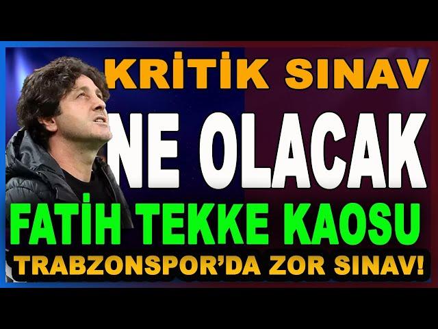 Trabzonspor'da Kaos Devam Ediyor! | Fatih Tekke'nin Kritik Maçı | Bilal Kureş