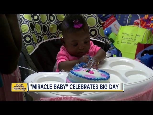 Kimbriah the 'miracle baby' receives birthday party at Johns Hopkins All Children's Hospital