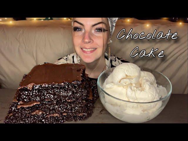 SYRUPY CHOCOLATE CAKE MUKBANG! (Vegan) (No Talking)