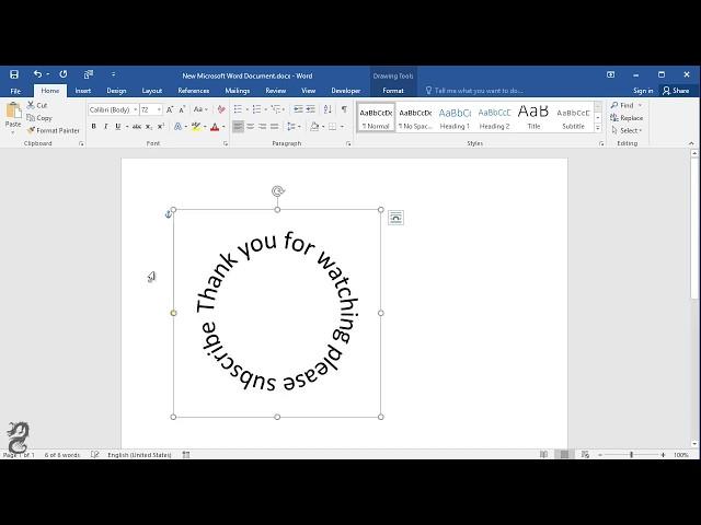 How to write text in circle in word