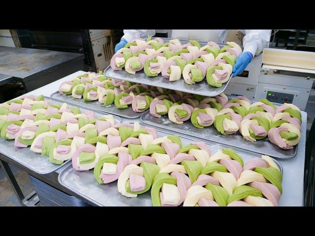 The process of making Danish bread! Bakery factory carefully one by one!