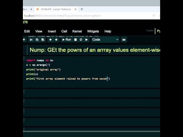 #python : Get the powers of an array element wise