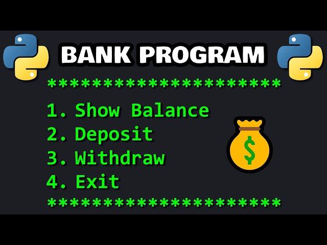 Let's code a beginner Python BANKING PROGRAM 