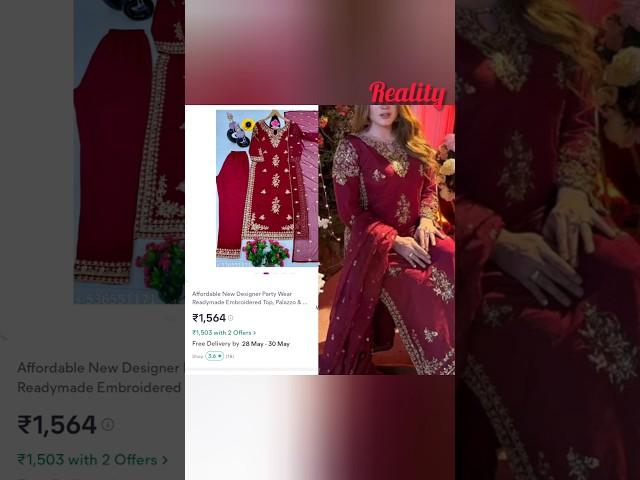 Meesho v/s Reality Shadi Outfits #meesho#meeshohaul#haldioutfit#meesho#vs#reality#womensclothing