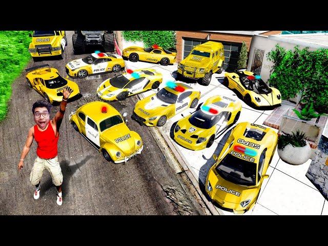 GTA V : Franklin Collecting LUXURY GOLD POLICE CARS || Professor Of Pc Gaming