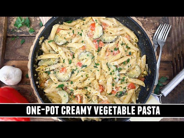 One-Pot CREAMY Vegetable Pasta | HEALTHY & Delicious 30 Minute Recipe