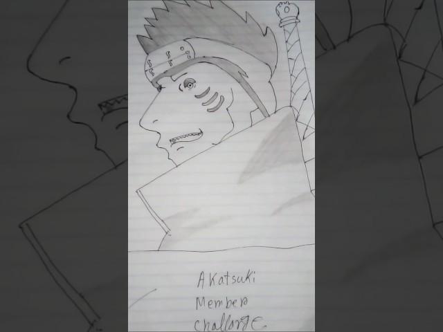 Kisame art..akatsuKi member art challange pt2..#animeart #shortsdrawing #shorts #subscribe #kisame