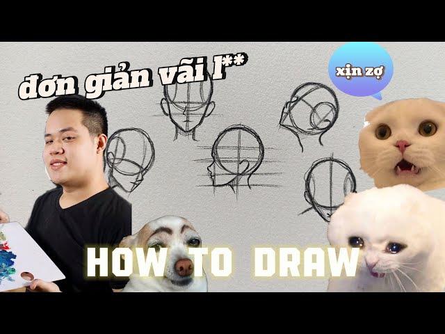 cách vẽ khuôn mặt ở những góc độ khác nhau| How to draw faces from different angles#vẽ #art #drawing