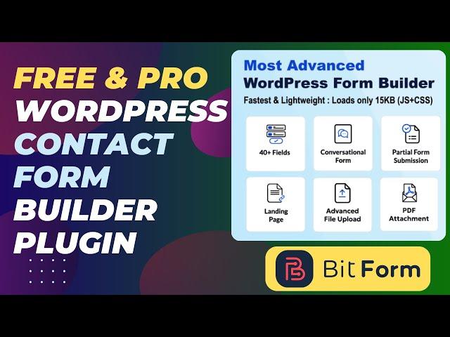 Free Advanced WordPress Contact Form Builder Plugin | Free & Pro Bit Form Plugin