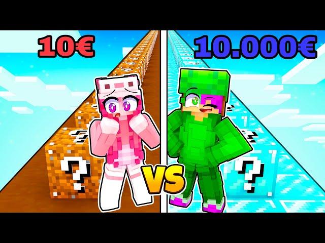 1€ ARMER Lucky Block VS. 10.000€ REICHER Lucky Block Battle in Minecraft!