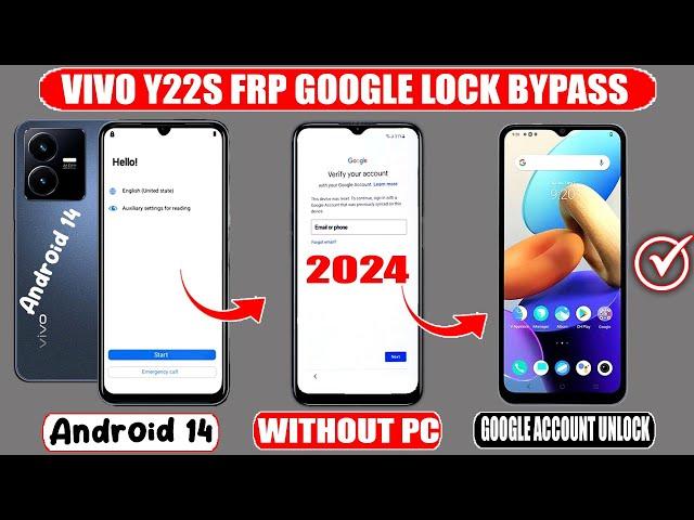 New Method 2024  Vivo Y22s (Android 14) Frp Google Lock Bypass  Without Pc  Vivo Y22s Frp Unlock