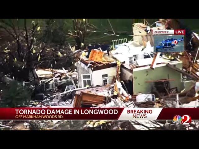 Chopper 2 video shows extensive tornado damage in Seminole County