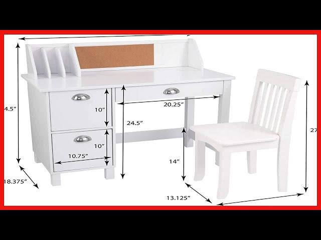 Amazon.com: KidKraft Wooden Study Desk for Children with Chair, Bulletin Board and Cabinets, White