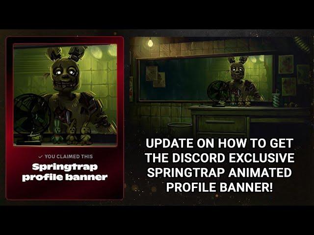 FAQ HOW TO GET FNAF SPRINGTRAP ANIMATED PROFILE BANNER FROM DISCORD FOR DBD!