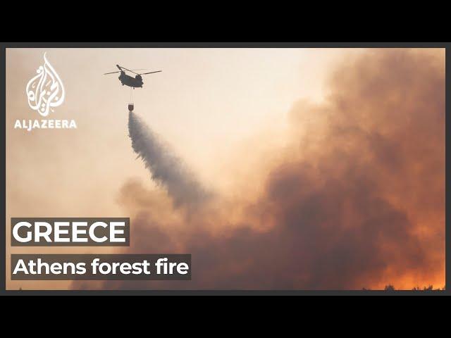 Greek firefighters battle ‘raging’ forest fire near Athens