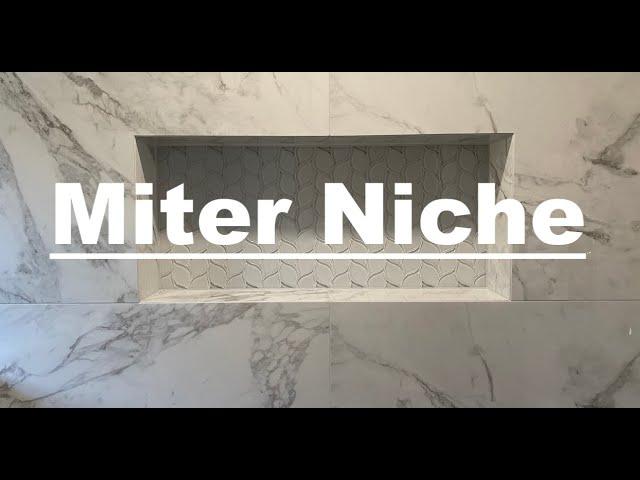 How to build a niche with miter corners. How to tile a shower niche. DIY shower niche. how to tile