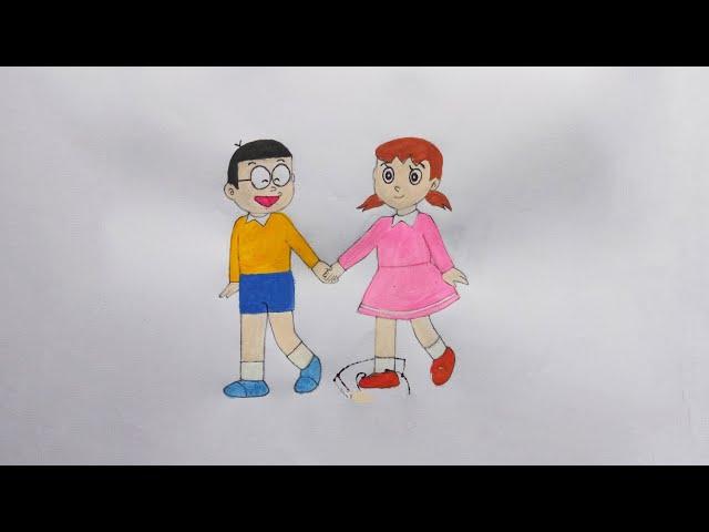 Nobita and Shizuka Drawing From Doraemon | NK Creation Noorjahan