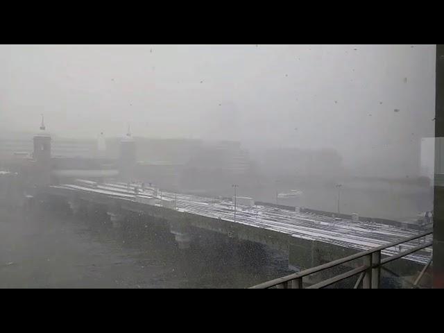 Heavy Snowfall near London Bridge, London, March 2018