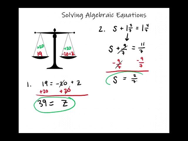 Eric's Algebra Lecture: Solving Algebraic Equations Intro (#1-4)