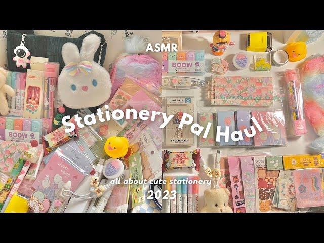 ASMR) Stationery Pal haul 2023  relaxing soundssuper cute stationery essentials for note taking