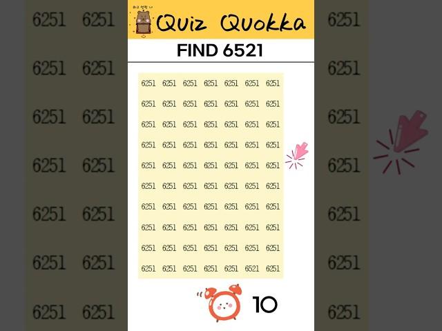 [DAILY3] Quiz Quokka #shorts #quiz #puzzle #quokka #findthedifference #findthenumber #number #cute