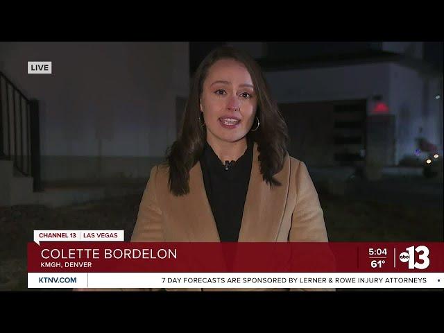 Colette Bordelon speaks with Livelsberger's neighbors in Colorado Springs