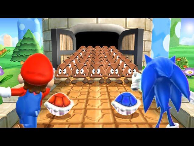 Mario Party 9 MiniGames - Mario Vs Sonic Vs Mickey Mouse Vs Bowser (Master Difficulty)