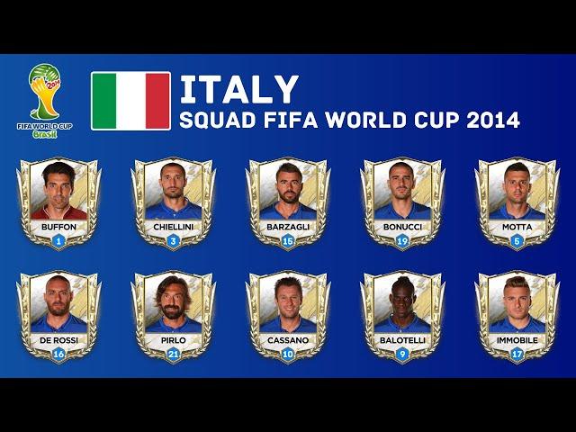 ITALY Squad - 2014 FIFA WORLD CUP | Italy's 2014 World Cup Squad | Historical Squads