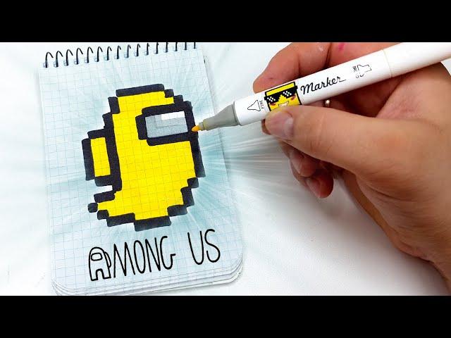 AMONG US • МЕРТВЫЙ ИМПОСТЕР PIXEL ART - РИСУНКИ ПО КЛЕТОЧКАМ