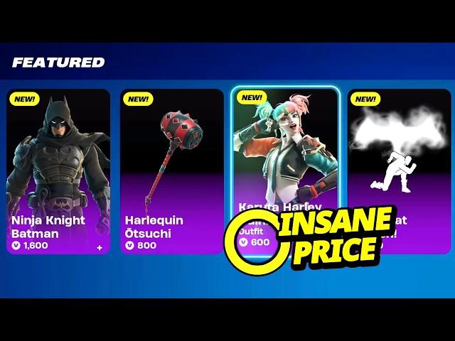 *NEW* INSANE Ninja Knight Batman & Karuta Harley Quinn Skins in The Fortnite Item Shop Showcase