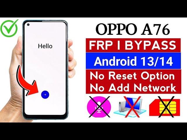 Oppo A76 GOOGLE ACCOUNT BYPASS Android 13/14 (Without PC) | Oppo CPH2375 Frp Bypass