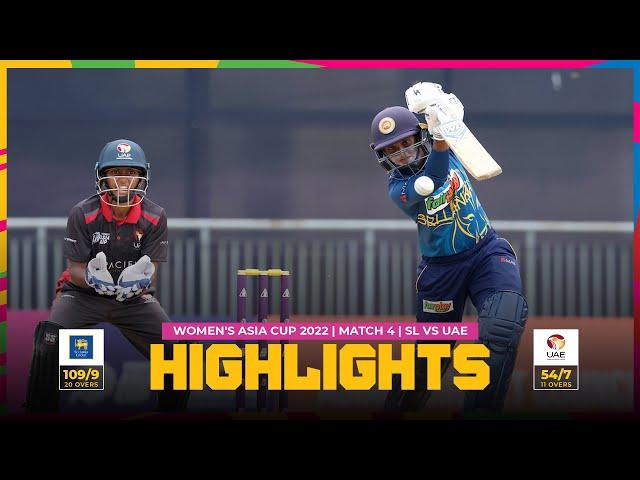 ACC | Women's Asia Cup 2022 | Match 4 | Sri Lanka vs UAE