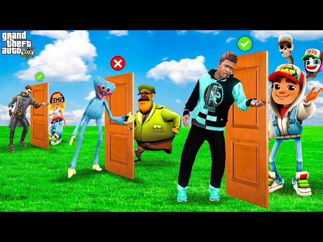 Choose The Right Door And Play Subway Surfer | Door Challenge In GTA 5