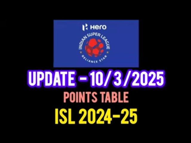 ISL 2025 Points Table Today 10 March | Hero Indian Super League Points Table Today 10/3/2025