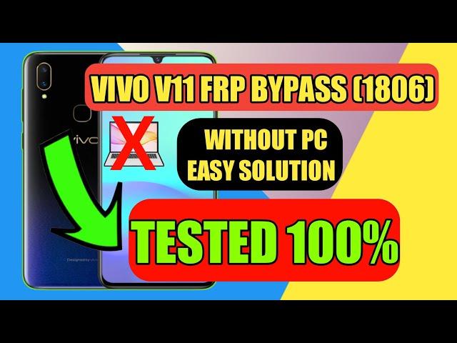 VIVO V11 (1806) FRP BYPASS WITHOUT PC | UNLOCK GOOGLE ACCOUNT