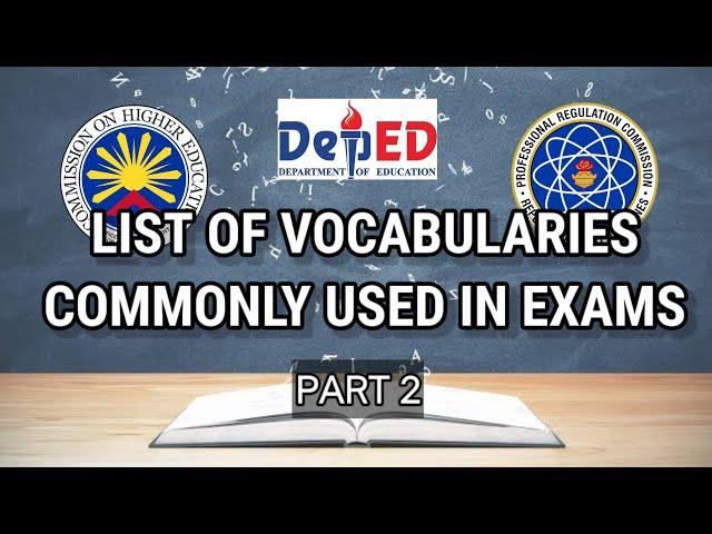 List of Vocabularies commonly used in exams (Part 2) | Vocabulary Review